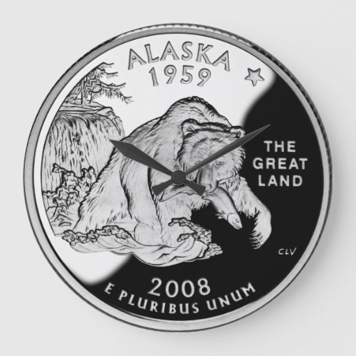 Faux Alaska State Quarter The Great Land Grizzly Large Clock
