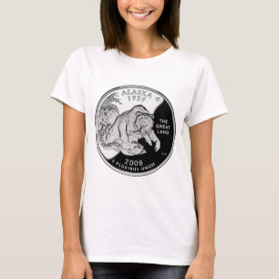 Faux Alaska State Quarter The Great Land Grizzly T-Shirt