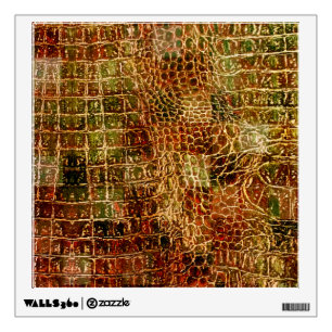 Faux Alligator Animal Skin Leather Red Brown Wall Decal