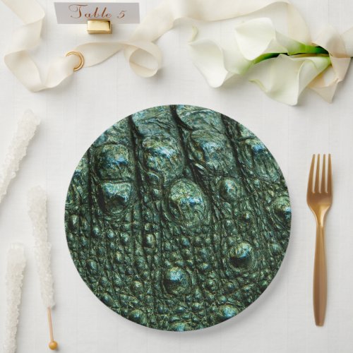 Faux Alligator Leather Print Paper Plates