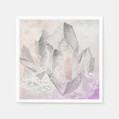 *~*  Faux Amethyst Crystal Healing Energy Chakra Paper Napkins