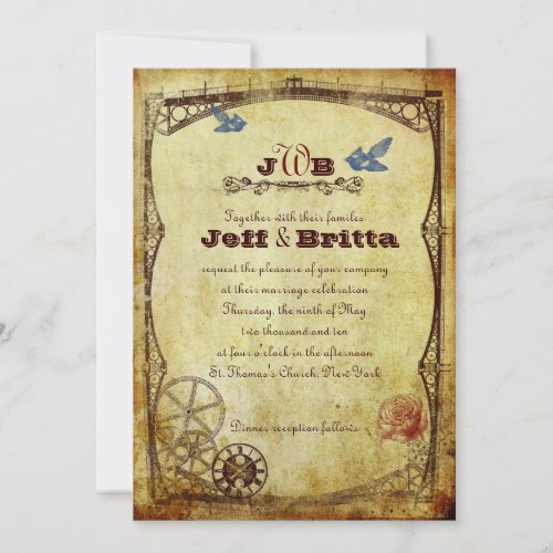 Victorian Steampunk Wedding Invites