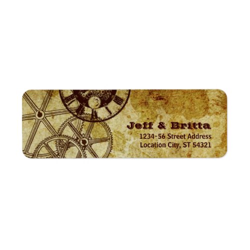 Faux Antique Gold Victorian Steampunk Wedding Label