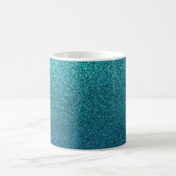 Faux Aqua Teal Turquoise Blue Glitter Background Coffee Mug by ZZ_Templates at Zazzle