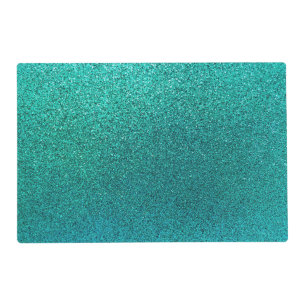 Faux Aqua Teal Turquoise Blue Glitter Background S Placemat