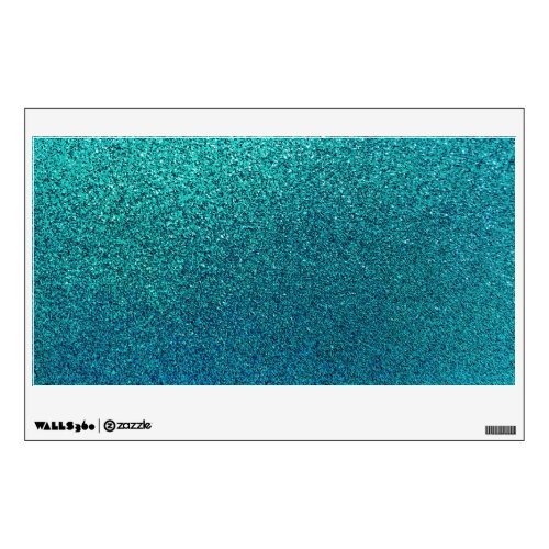 Faux Aqua Teal Turquoise Blue Glitter Background Wall Decal