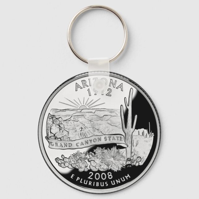 Faux Arizona State Quarter Grand Canyon State Keychain (Front)