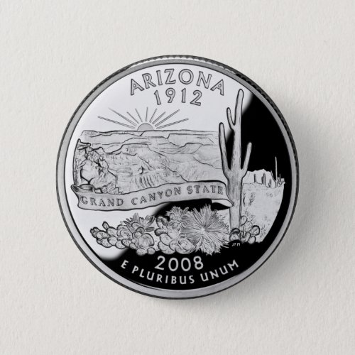 Faux Arizona State Quarter Grand Canyon State Pinback Button