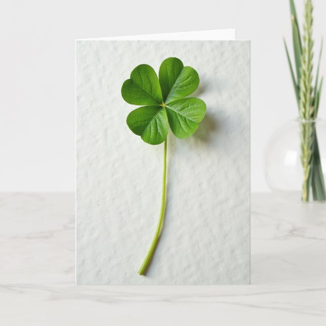 Faux Art Four Leaf Clover Card (Front)
