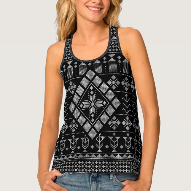 Faux Assuit (Diamond Center) Belly Dance Tank Top (Front)