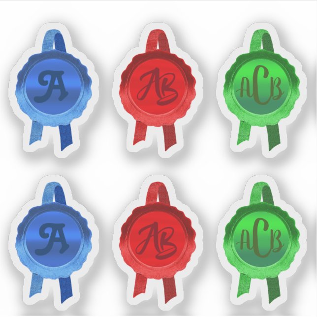 Faux Award/Certificate Seal Ribbons (BRG Initials) Sticker (Front)