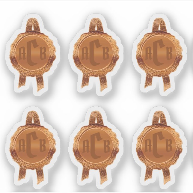 Faux Award/Certificate Seal Ribbons(BronzeInitial) Sticker (Front)