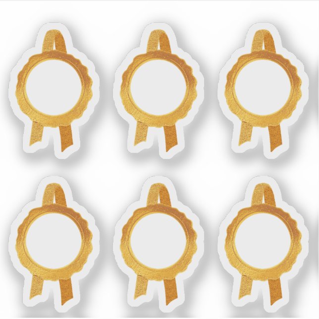 Faux Award/Certificate Seal Ribbons (Gold Hollow) Sticker (Front)