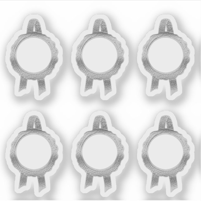 Faux Award/Certificate Seal Ribbons(Hollow/Silver) Sticker (Front)