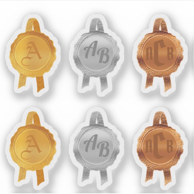 Faux Award/Certificate Seal Ribbons(InitMetAssort) Sticker (Front)