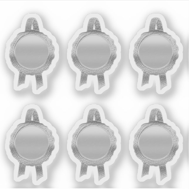 Faux Award/Certificate Seal Ribbons (Plain Silver) Sticker (Front)