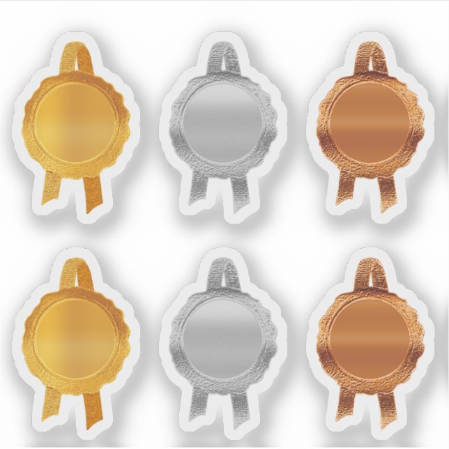 Faux Award/Certificate Seal Ribbons(PlMetalAssort) Sticker (Front)