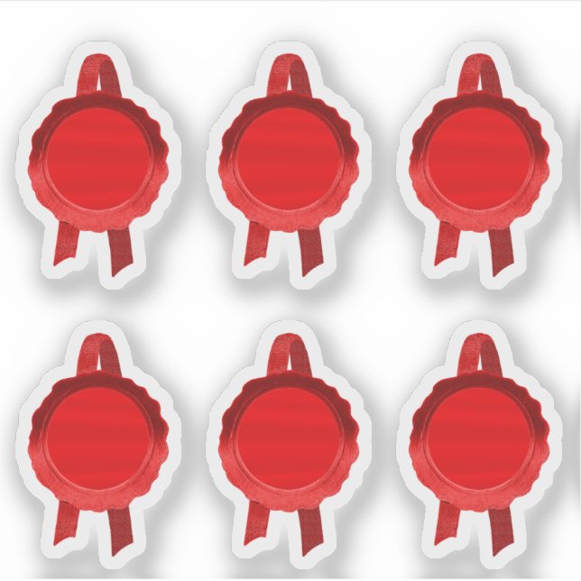 Faux Award/Certificate Seal Ribbons (Red Plain) Sticker (Front)