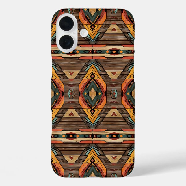 Faux Aztec wood grain  Case-Mate iPhone Case (Back)