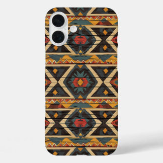 Faux Aztec wood grain iPhone 16 Plus Case
