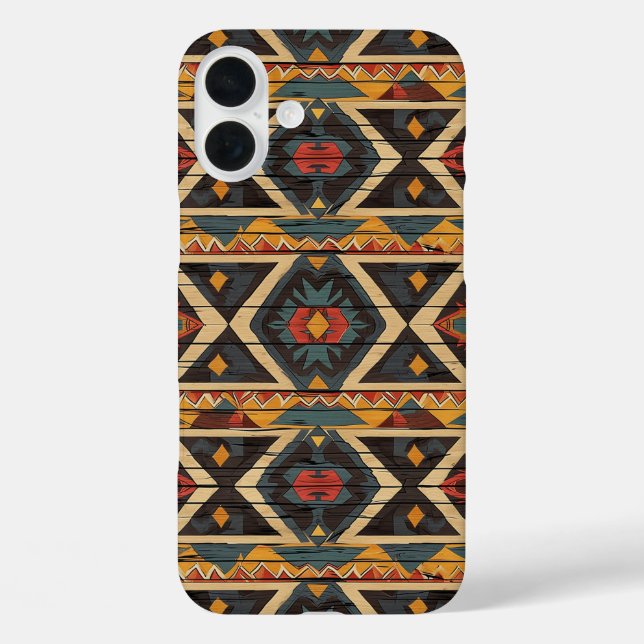 Faux Aztec wood grain  Case-Mate iPhone Case (Back)