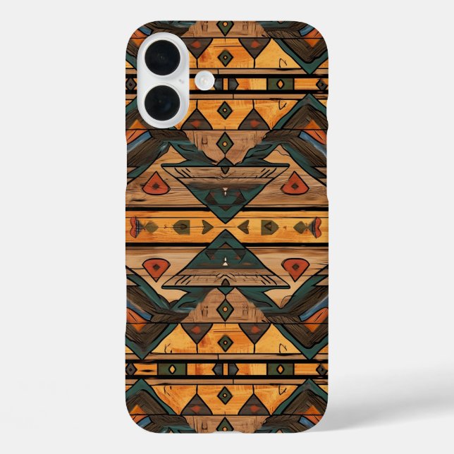 Faux Aztec wood grain  Case-Mate iPhone Case (Back)