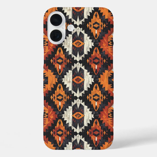 Faux Aztec wood grain  Case-Mate iPhone Case (Back)