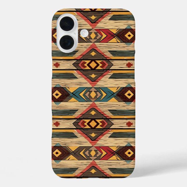 Faux Aztec wood grain  Case-Mate iPhone Case (Back)