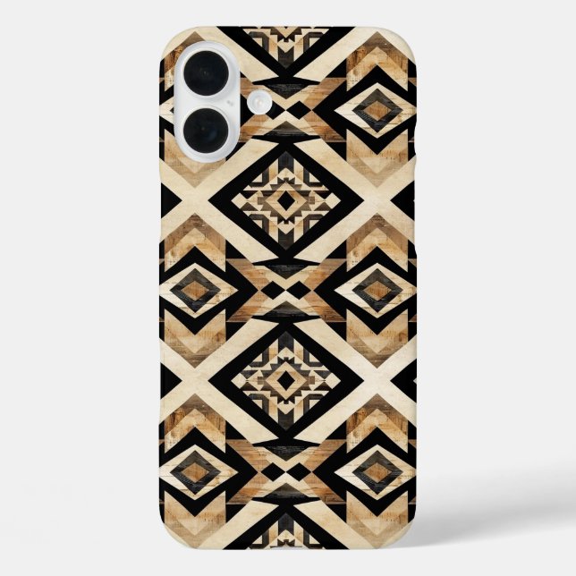 Faux Aztec wood grain  Case-Mate iPhone Case (Back)
