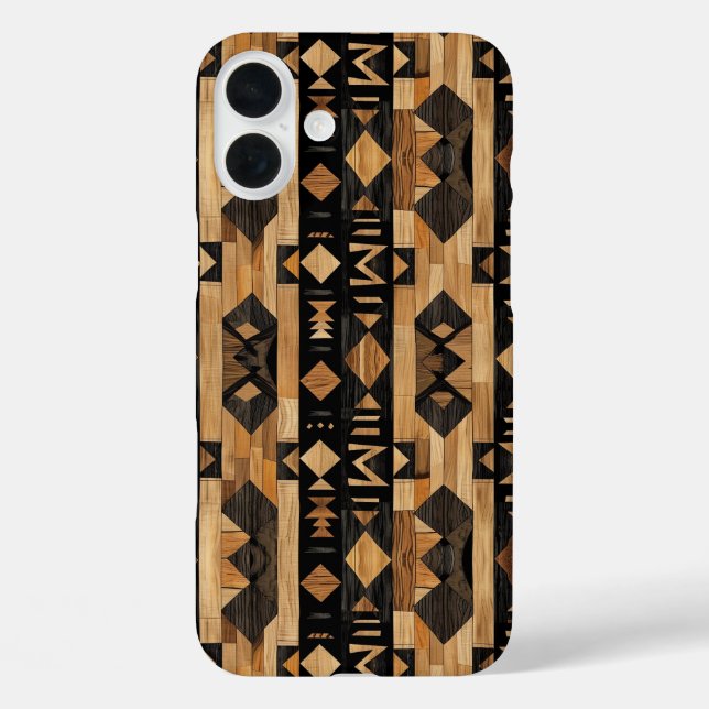 Faux Aztec wood grain  Case-Mate iPhone Case (Back)