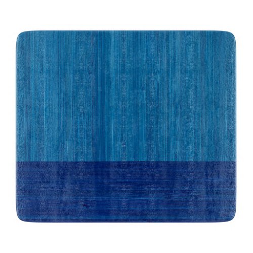 Faux Bamboo Border Wood Grain in Cobalt Blue Cutting Board