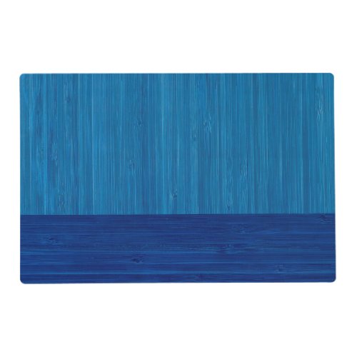 Faux Bamboo Border Wood Grain in Cobalt Blue Placemat