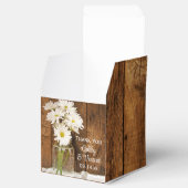 Faux Barn Wood Mason Jar and White Daisies Wedding Favor Boxes (Opened)