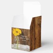 Faux Barn Wood Mason Jar and Yellow Daisy Wedding Favor Boxes (Opened)