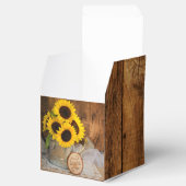 Faux Barn Wood, Sunflower and Watering Can Wedding Favor Boxes (Opened)