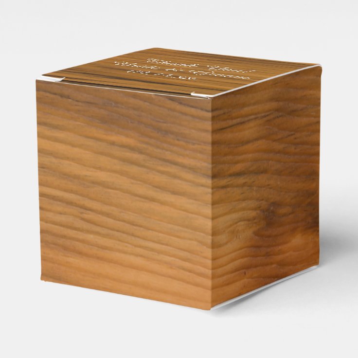 Faux Barn Wood Wedding Party Favor Box Zazzle