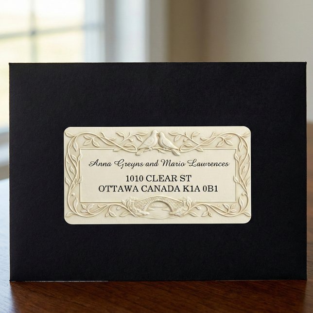 Faux Bas-Relief  Wedding Return Address Labels (Creator Uploaded)