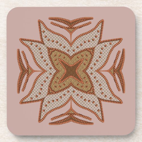 Faux Beaded Patchwork Motif Coaster