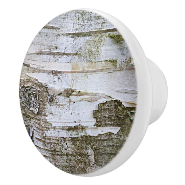Faux Birch Tree Bark Texture Look Pattern Ceramic Knob Zazzle