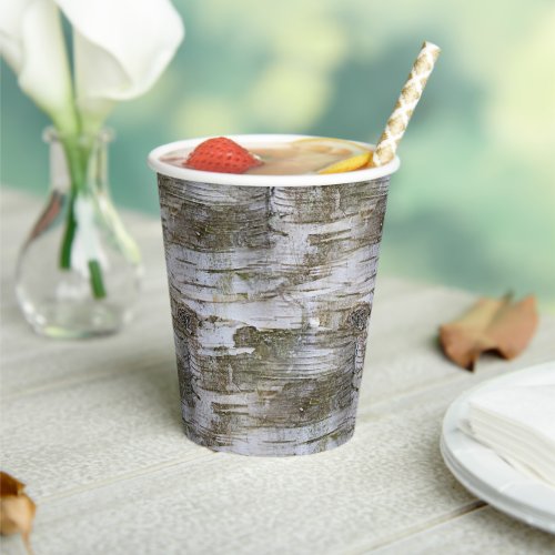 Faux Birch Tree Bark Texture Look Pattern Paper Cu Paper Cups