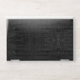 Black Crocodile Leather Print by Looly Elzayat on Laptop Sleeve Laptop Sleeve 