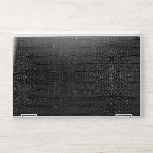Faux Black Alligator Leather Print HP Laptop Skin