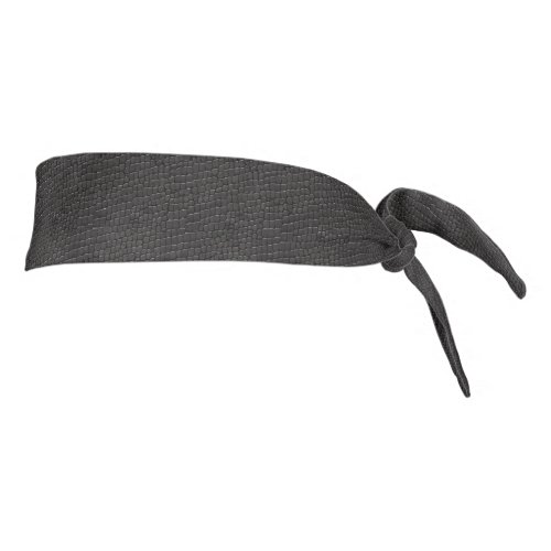 Faux Black Alligator Leather Tie Headband
