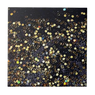 Faux Black and Gold Sequenced Tile