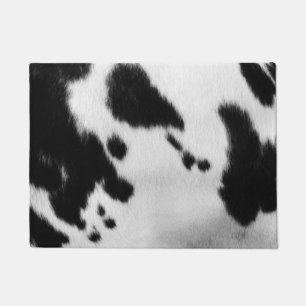 Faux Black and White Cow Hide. Doormat