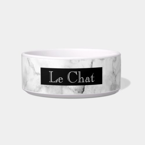 Faux Black and White Marble  Le Chat Bowl