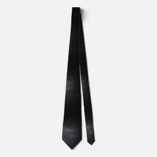Faux Black Distressed Leather Neck Tie