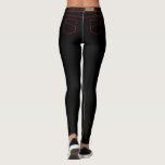 Faux Black Jeans With Red Stripe Leggings<br><div class="desc">Unique MIGNED Design Modern Women's Funny Faux Black Jeans Leggings - Customizable</div>