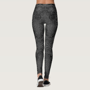 Faux Black Lace Fishnet Leggings - Your Colors