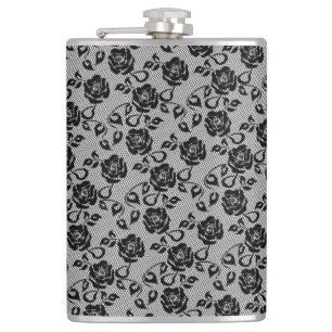 Faux Black Lace Flask